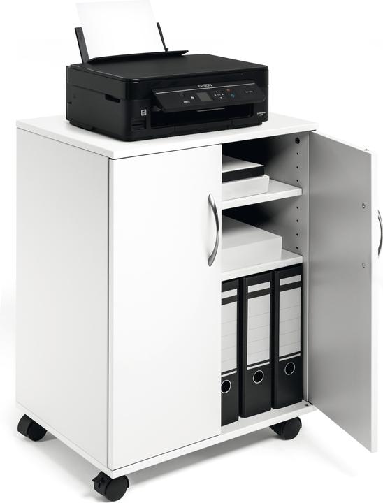 Durable Chariot multifonctionnel 74/53 2 portes, 2 étagères, blanc