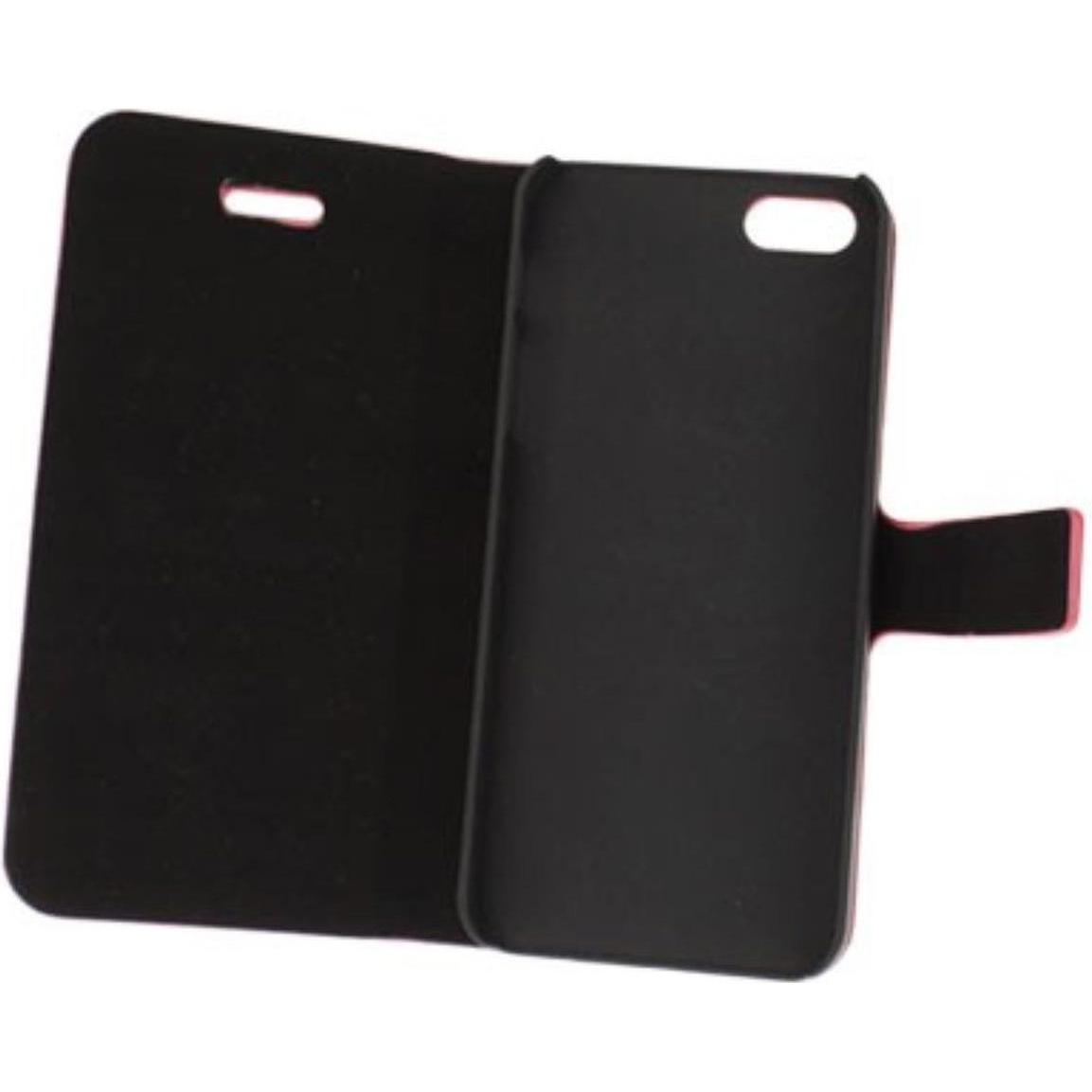König Design Schutzhülle Handytasche (Flip Quer) für Handy Apple iPhone 5 & 5s Pink / Weiss (Apple iPhone 5), Smartphone...