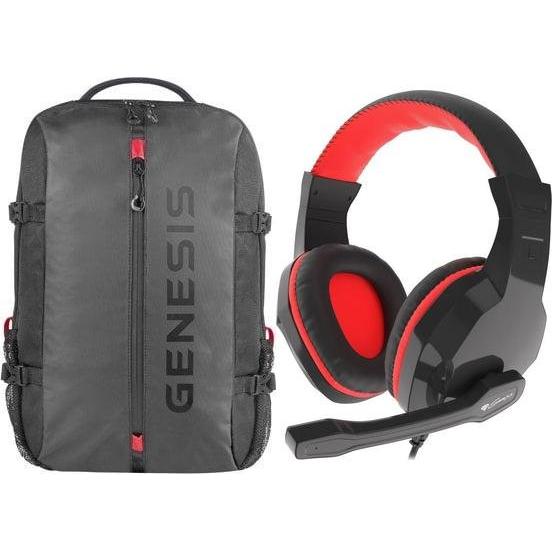 Morele Plecak GENESIS PALLAD 410 15.6" (NBG-1947) + Słuchawki Genesis Argon 110 Czerwone (NSG-1437)