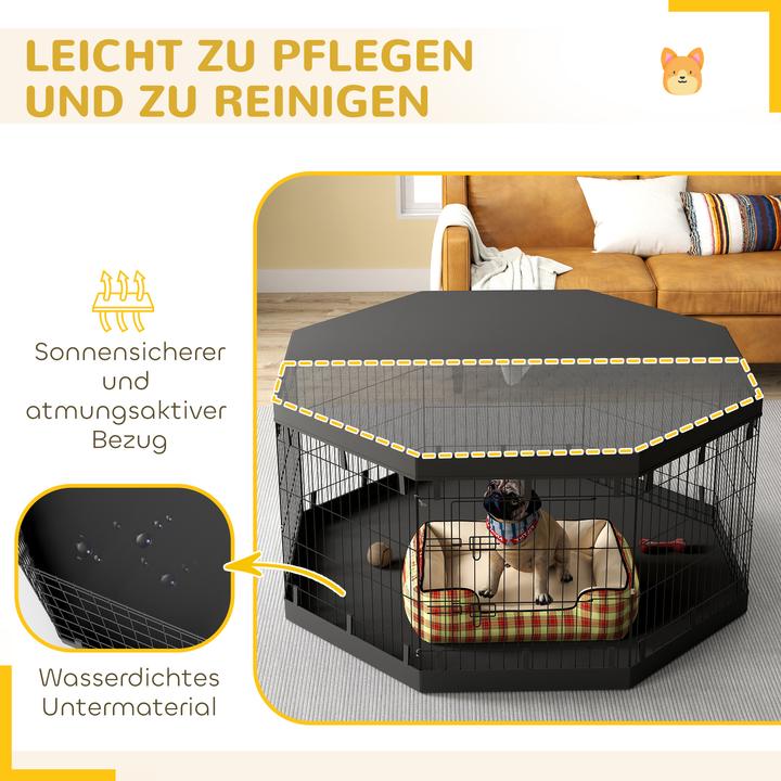 Produktbild PawHut Welpenauslauf Stahl, Polyester Schwarz