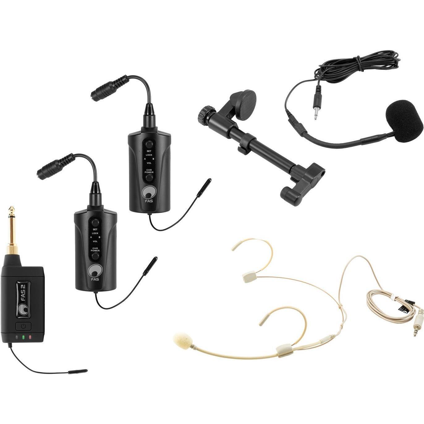 Omnitronic Set FAS TWO + 2x BP + Headset + Akustikgitarren-Mikrofon 660-690MHz, Mikrofon