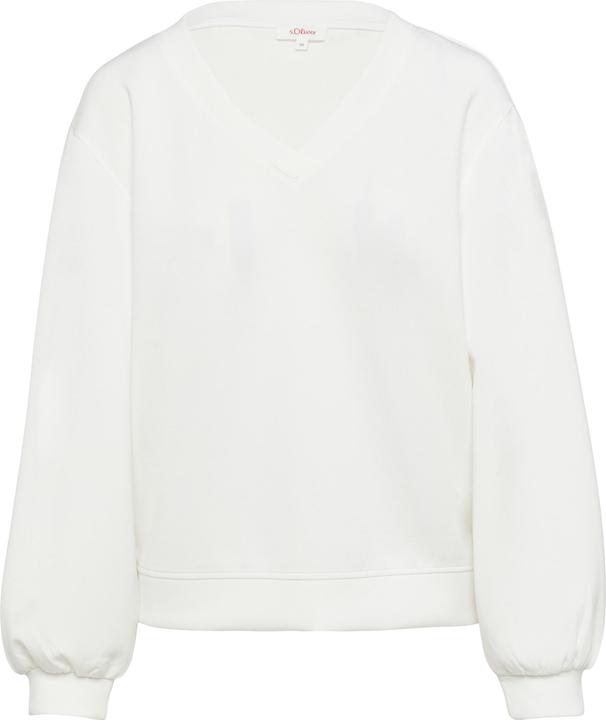 Produktbild s.Oliver Sweatshirt Scuba-Sweatshirt mit V-Ausschnitt (36)