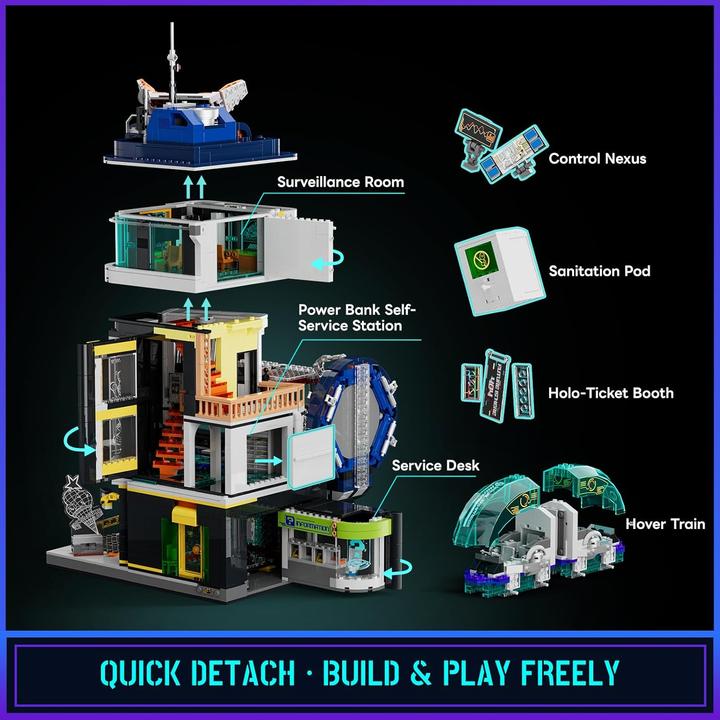 Produktbild Lumibricks Cyberpunk Floating Train Station