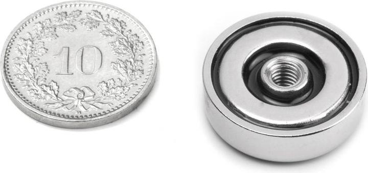 Image du produit Supermagnete Aimant en pot avec filetage intérieur (1x)