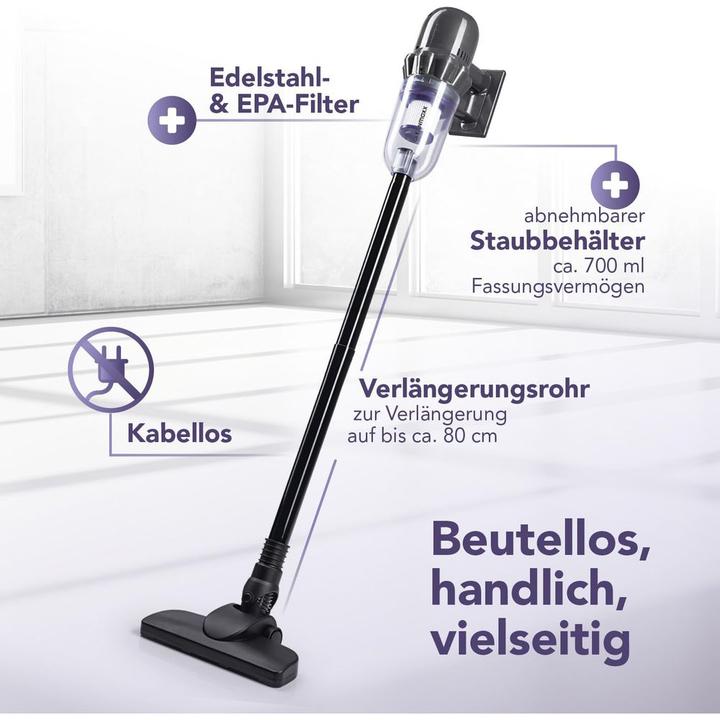 Productafbeelding CleanMaxx Akku-Hand- und Stielsauger 14.8 V, Grau/Lila