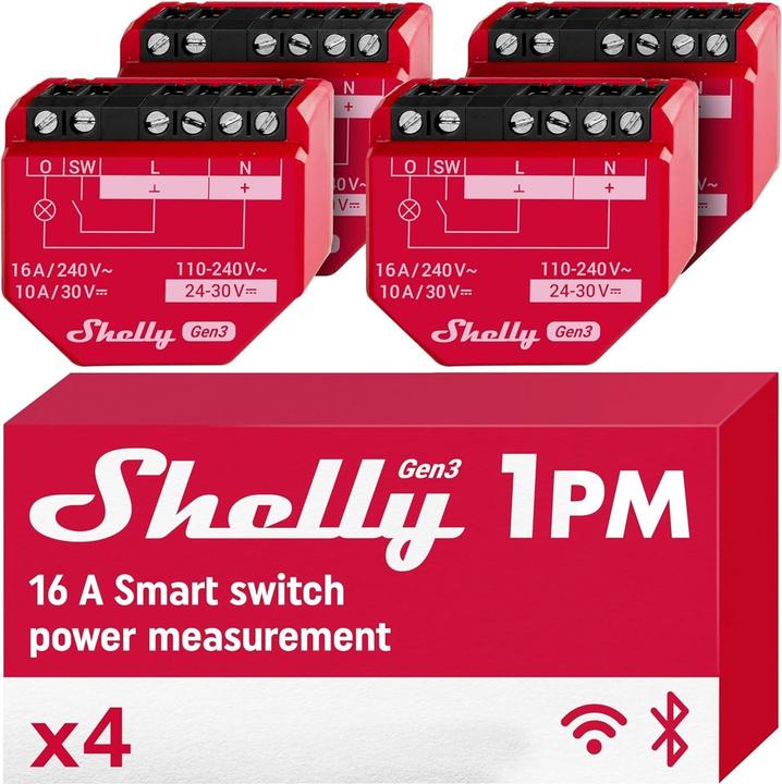 Actual product image Shelly 1PM Gen3 x4 (Switch actuator)