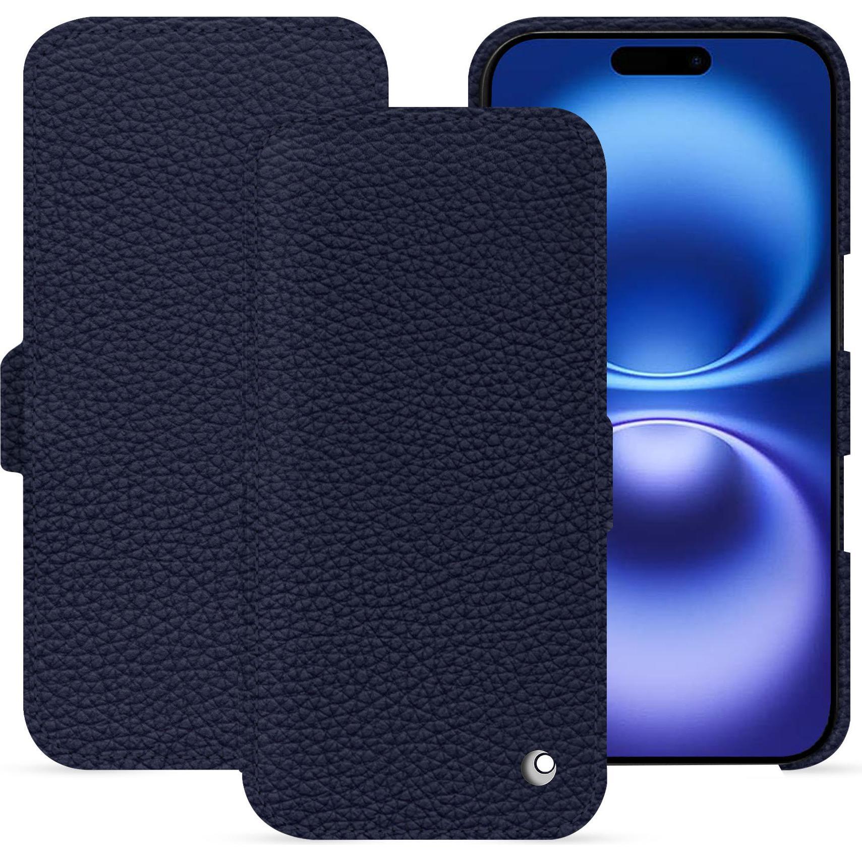 Noreve Lederschutzhülle horizontal (Apple iPhone 16), Smartphone Hülle, Violett