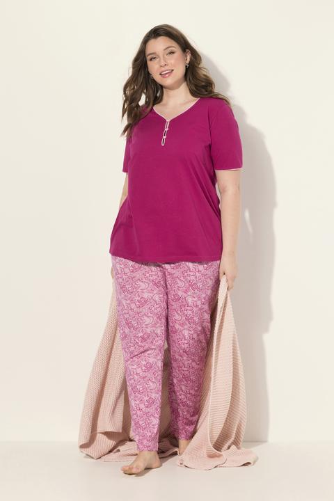 Produktbild Ulla Popken Pyjama, Zierkante, Spitzendruck, Halbarm (46, 48)