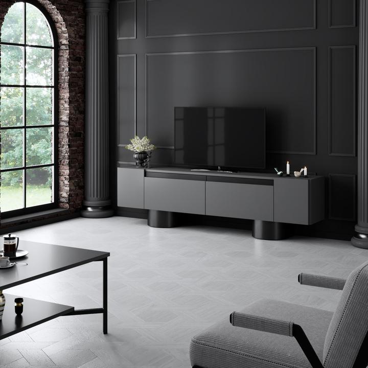 Actual product image Skye Decor Bohem Black TV Stand (180 x 30 x 50 cm)