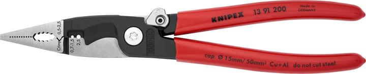 Productafbeelding Knipex Elektrische installatietang DIN ISO 5746 L.200mm met openingsveer zwart atram. hoofdpol. over... (200 mm)