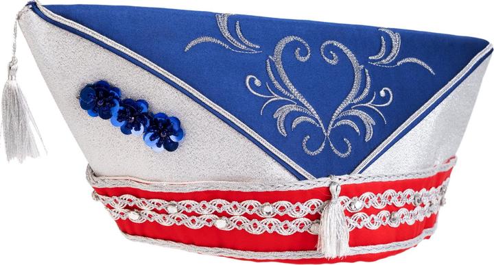 Actual product image Metamorph Blau-silbernes Schiffchen mit Stickerei