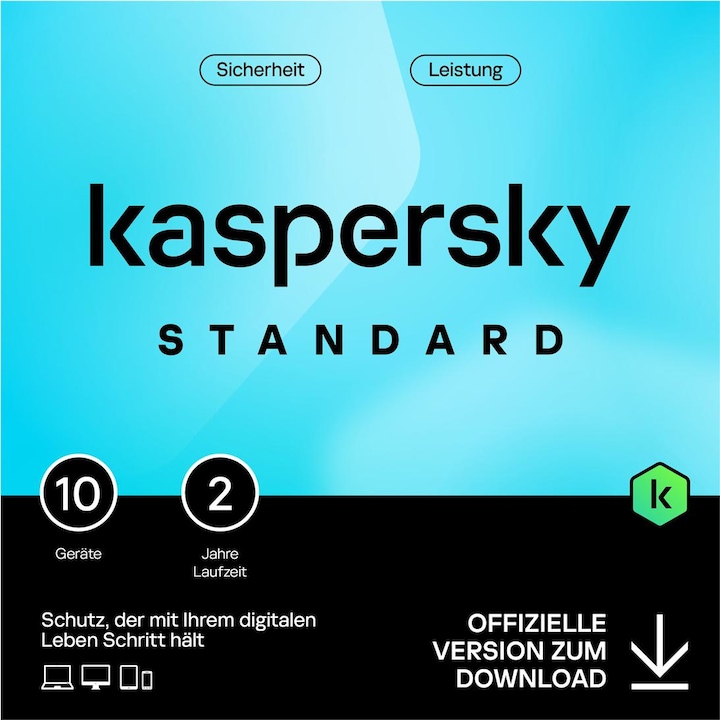 Kaspersky Standard 10device 2year Download (10 User, 1 Geräte/User, 24 Monate)