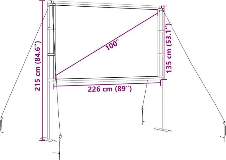 Image du produit VidaXL Écran de projection avec support 100 pouces 16:9 Écran de projection (100", 16:9)