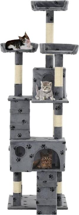 Actual product image vidaXL Kratzbaum (170 cm, Grey with paw pattern)