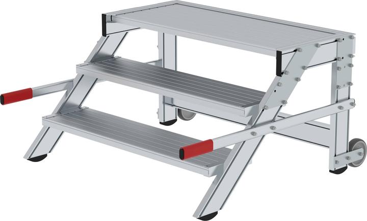 Actual product image Munk Mobile work platform, step width 1000 mm, aluminium ribbed 3 steps (Scaffolding, 112.50 cm)
