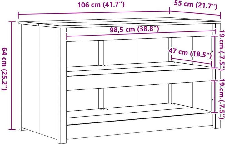 Actual product image vidaXL Küchenaufbewahrung (55 x 106 x 64 cm)