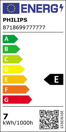 Energie-Label Philips Lampe (E27, 7 W, 806 lm, 3 x, E)