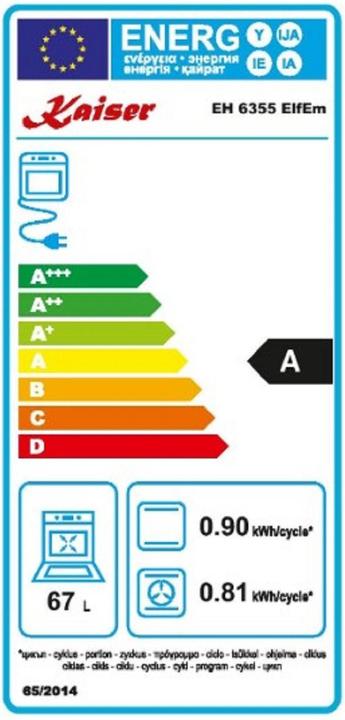 Energy Label Kaiser EH 6355 ElfEm +KCT 6703 F
