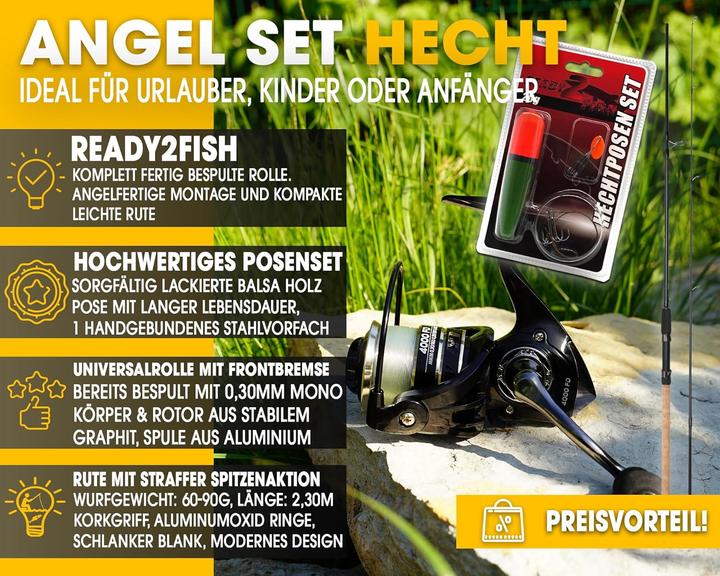 Immagine prodotto Angel Set da pesca per lucci (Set da pesca, 230 cm)