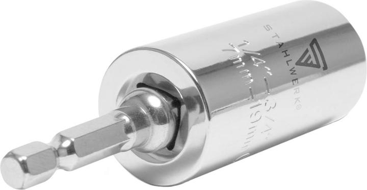 Produktbild Stahlwerk 3 x Universal-Steckschlüssel 7-19 mm Multifunktionsnuss für 3/8" (19 mm, 12 mm, 14 mm, 16 mm, 10  mm, 18 mm, 7 mm, 17 mm, 11 mm, 15 mm, 8 mm, 9 mm, 13 mm)