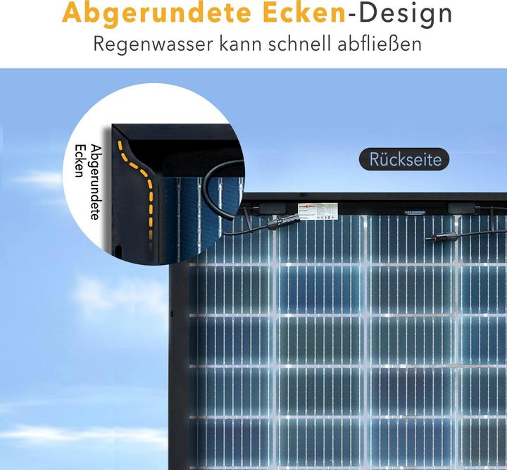 Actual product image Enjoy solar Monokristallines Bifaziales Solarmodul 150W/12V (150 W, 9.80 kg)