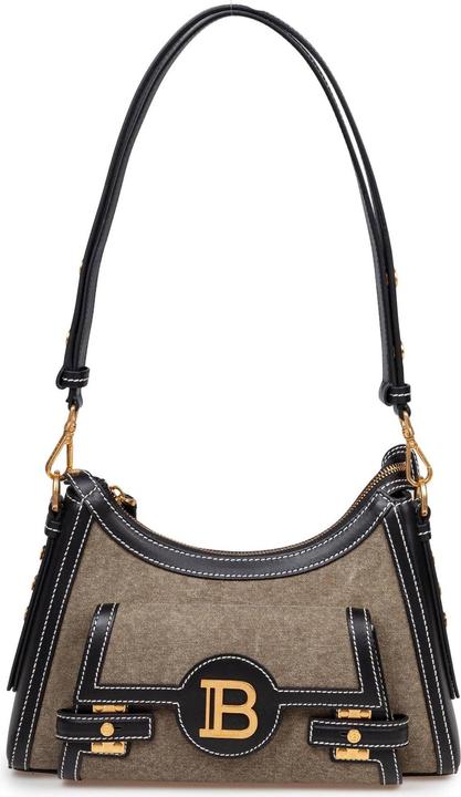 Immagine prodotto Balmain borsa b-buzz hobo in tele e pelle colore kaki e noir