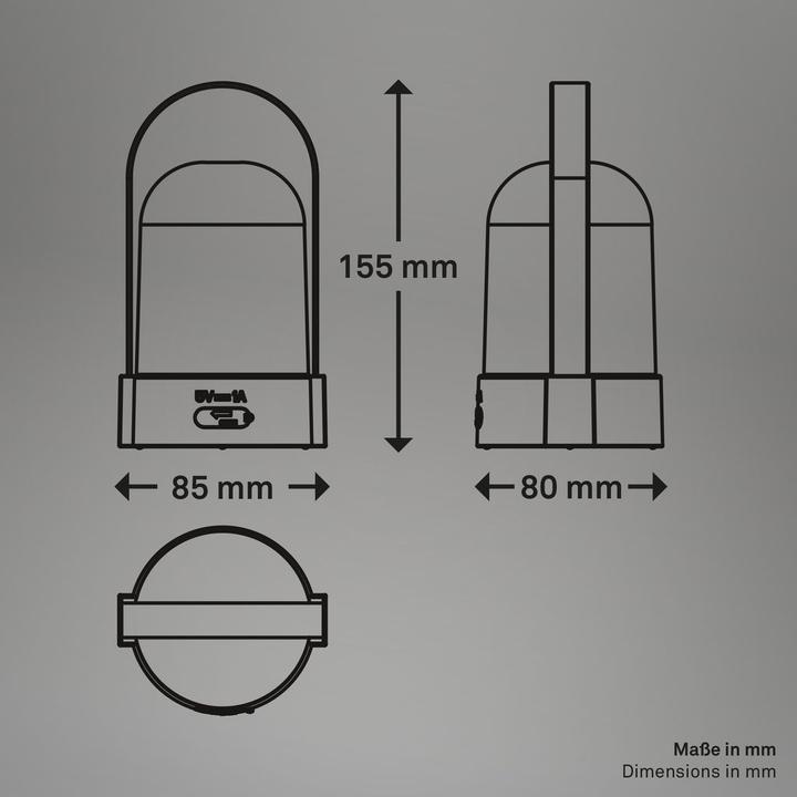 Image du produit Briloner ASA Akku LED Tischleuchte - Touchdimmer - Blau
