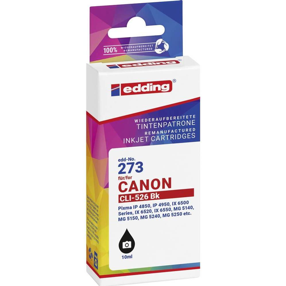 Edding, Druckerpatrone, EDD-273 schwarz Druckerpatrone kompatibel zu Canon CLI-526 BK