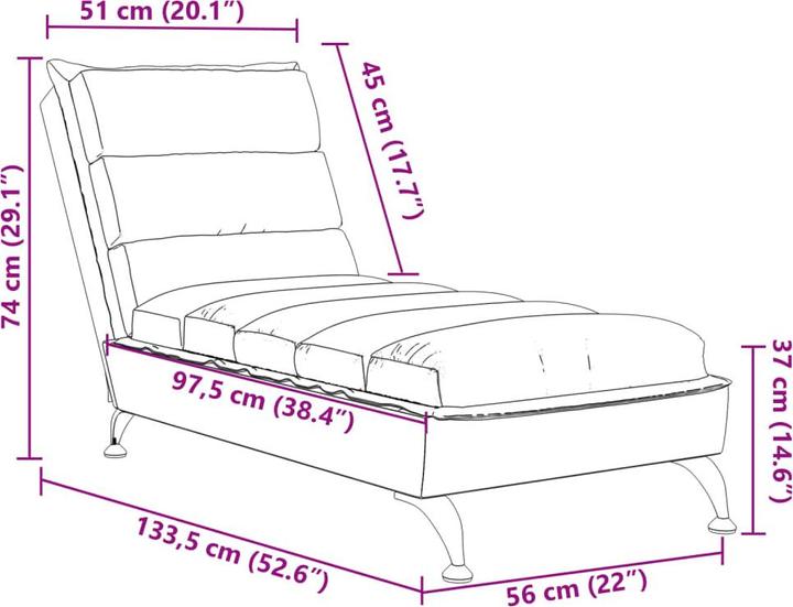 Actual product image vidaXL Chaiselongue