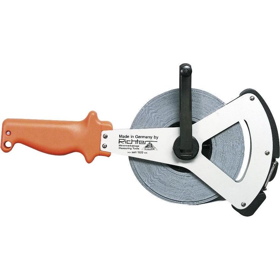 Richter, Längenmesswerkzeug, Rahmen Stahlmassband Metri 25 m weisslackiert Anfang A Genauigkeit II