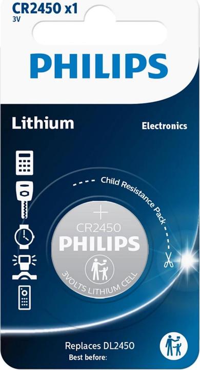 Produktbild Philips Minicells (1) CR2450/10B (1 Stk., CR2450, 25 mAh)