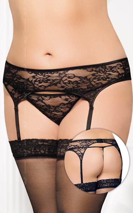 Softline Jarretelgordel 3316 - Plus Size - zwart XXXL