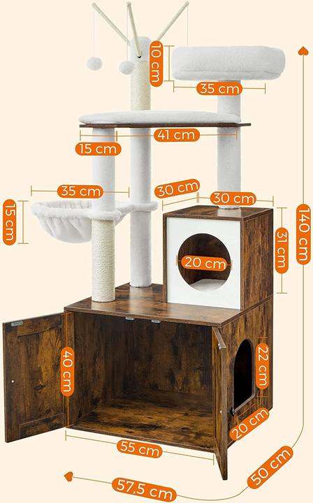 Immagine prodotto Feandrea Mr. Kittens (140 cm, Nero, Marrone rustico)