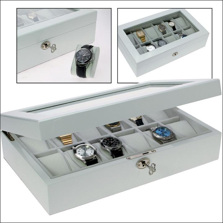 Produktbild Safe Uhrenkoffer in glänzendem Weiss