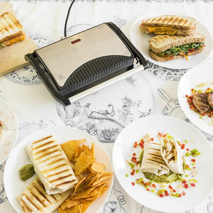 Produktbild Cecotec Appareil à Croque-Monsieur, Panini, Plancha Rock'nGrill (Noir/Argent)