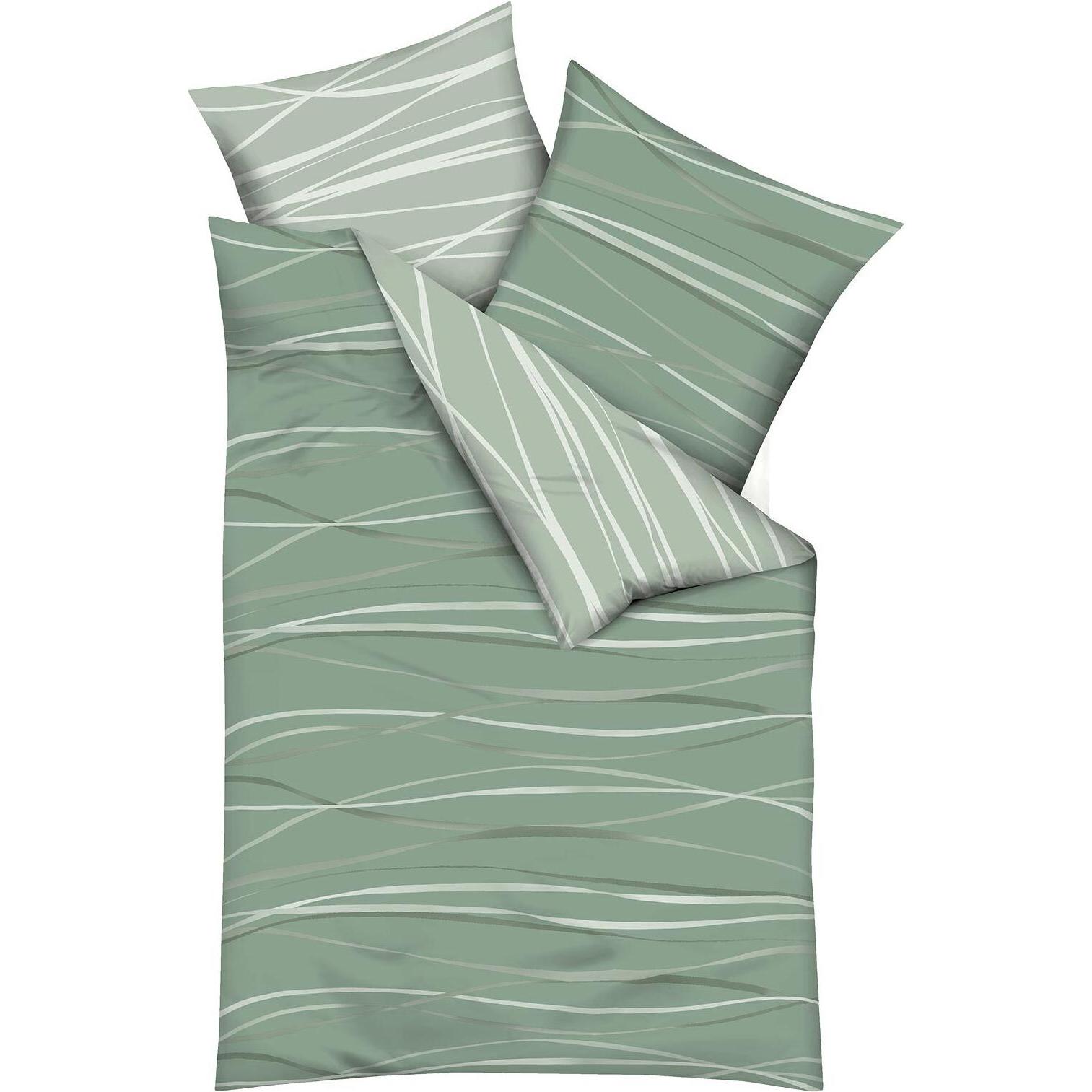 BettwarenShop, Bettwäsche, Satin Motion oliv (Bettwäsche Set, 135x200 cm + 80x80 cm)