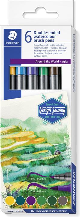 Actual product image Staedtler Double fibre-tip pens Asia, box of 6, 2 tips, line width: 1.0 (6 x)