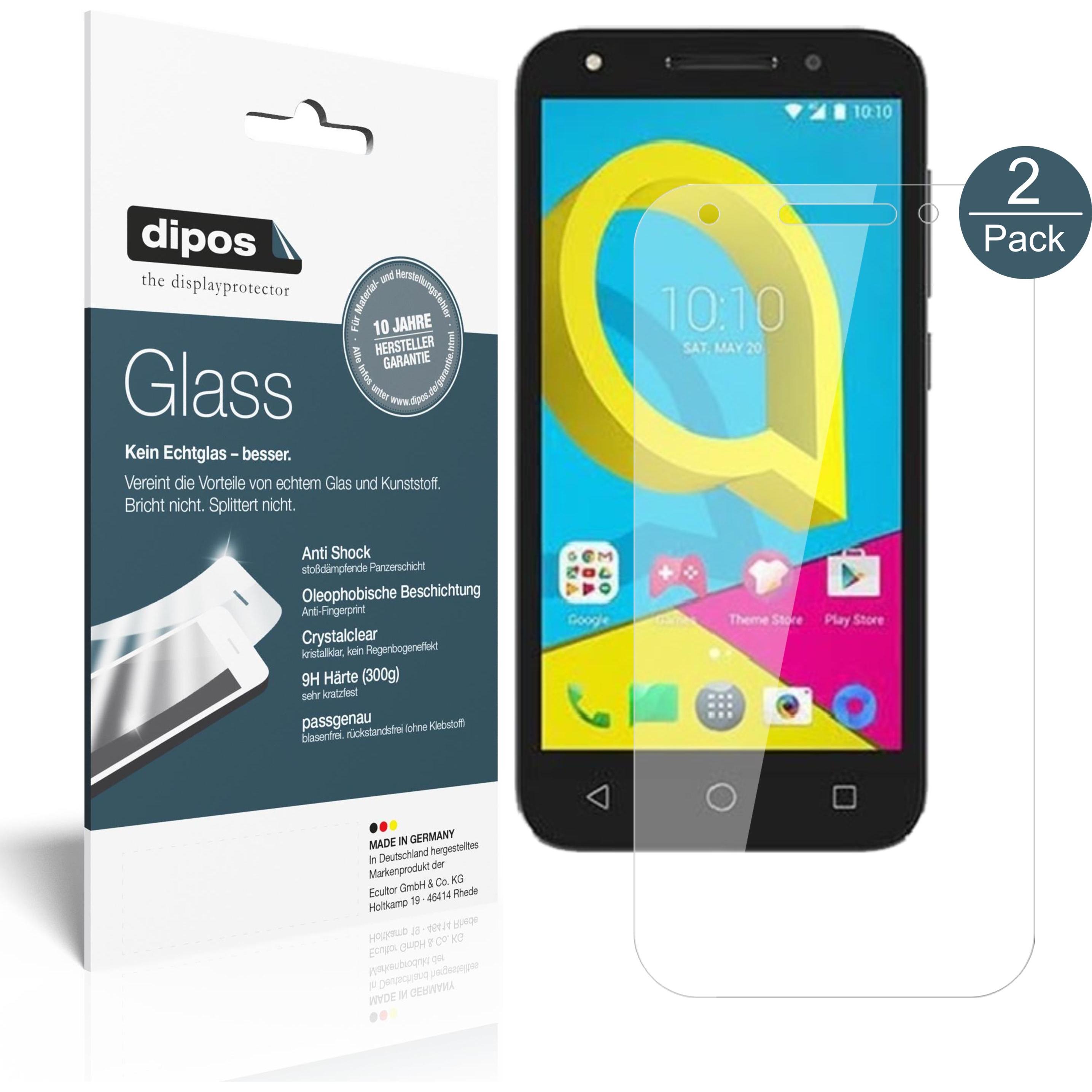 Dipos Displayschutz Anti-Shock (2 Stück, Alcatel U5), Smartphone Schutzfolie, Transparent