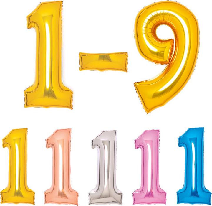 Actual product image Amscan Foil balloon gold, 66cm, number 9 (1 x)