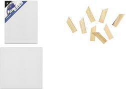 Produktbild Kangaro Keilrahmen, (B)400 x (T)16 x (H)500 mm, weiss Tuch aus 100% Baumwolle, Stärke: 380 g/qm, 3-lagig ges (40 x 50 cm)