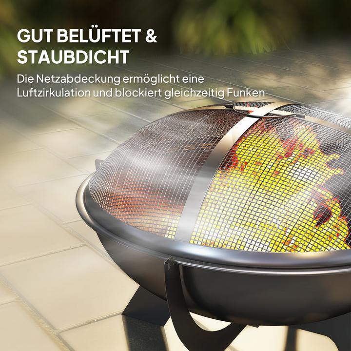 Produktbild Outsunny Feuerschale Metall Schwarz (54 cm)