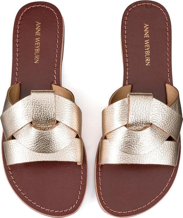 Produktbild La Redoute Collections Leder-Pantoletten in Metallic-Optik (39)