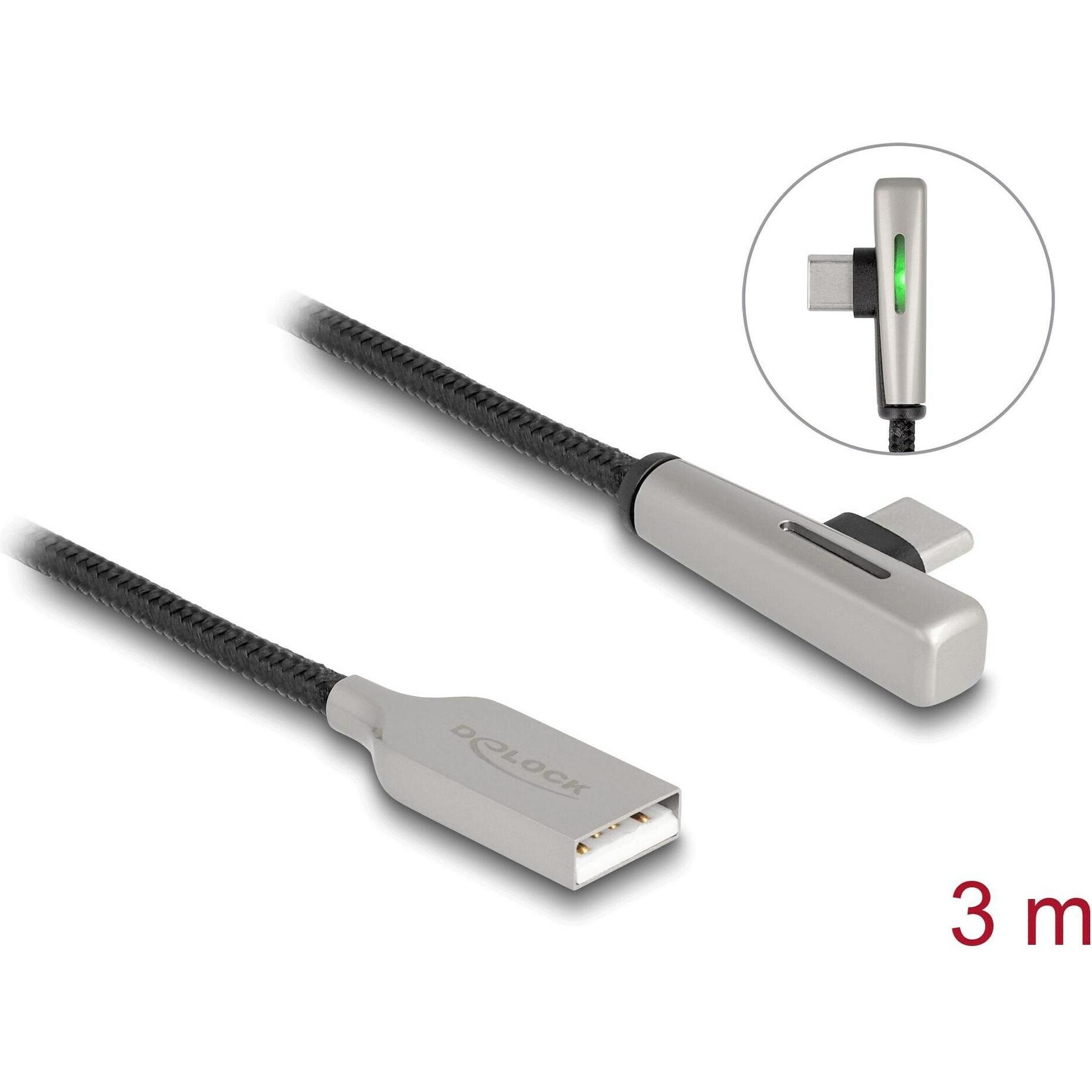 Thumbnail - Delock USB 2.0 Kabel Typ-A Stecker zu USB Type-C Stecker gew (3 m, USB 2.0), USB Kabel