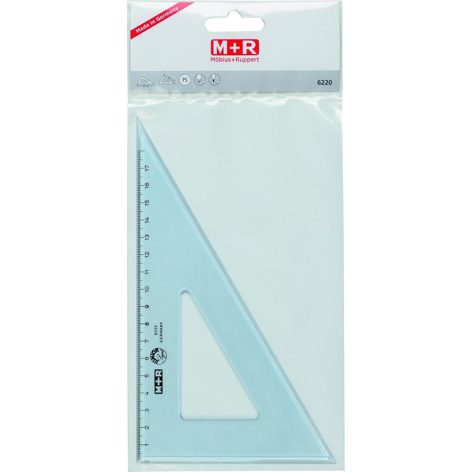 Thumbnail - M+r, Lineal, Winkel 60Grad 23cm rauchtransparent Skala 18cm (272 mm)