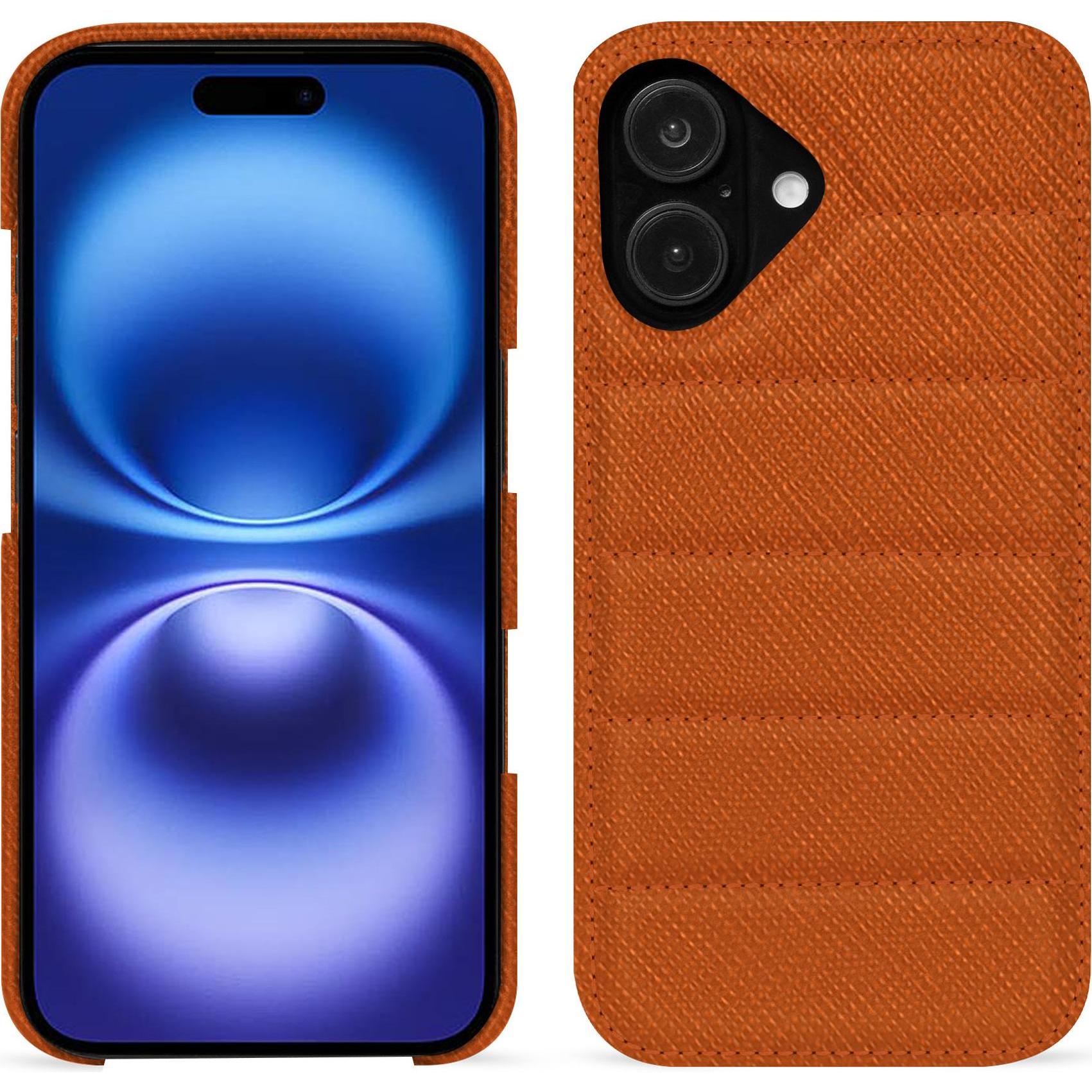 Noreve Lederschutzhülle (Apple iPhone 16), Smartphone Hülle, Orange