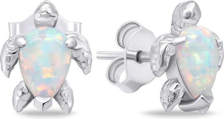 Immagine prodotto Brilio Silver - Silver earrings with synthetic opal Turtle EA1168W