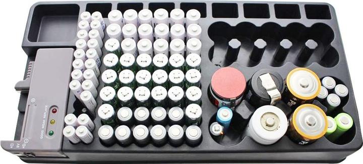 Actual product image AccuCell 2in1 Battery Organiser, Universal Battery Box for 1-110 Battery or Batteries