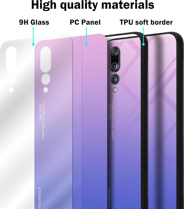 Image du produit Cadorabo Couverture en verre TPU 2 couleurs (Huawei P20 Pro, Huawei P20 Plus)