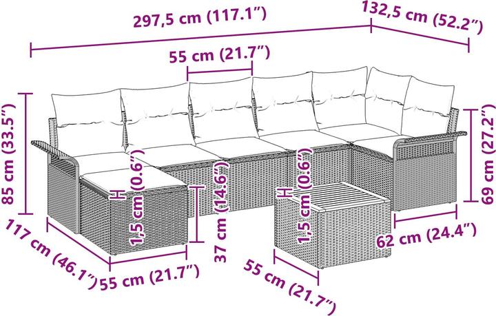 Produktbild vidaXL Gartensofa-set