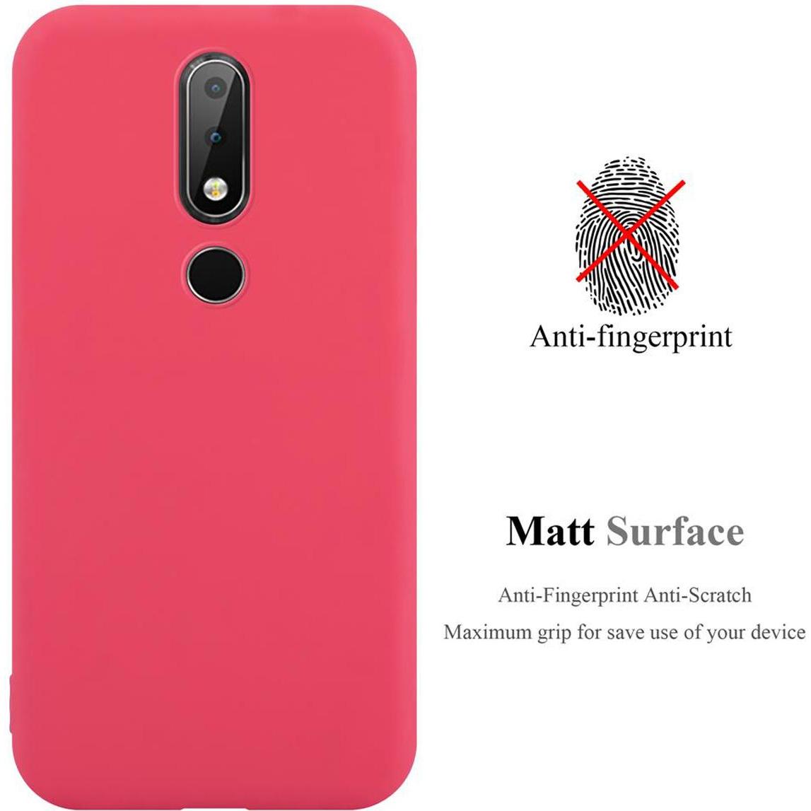 Thumbnail - Cadorabo TPU Candy Cover (Nokia 6.1 Plus), Smartphone Hülle, Rot